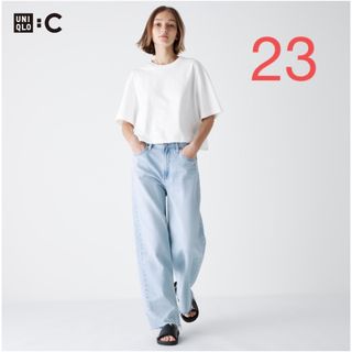 ユニクロ(UNIQLO)のユニクロ　C ワイドストレートジーンズ　23(デニム/ジーンズ)