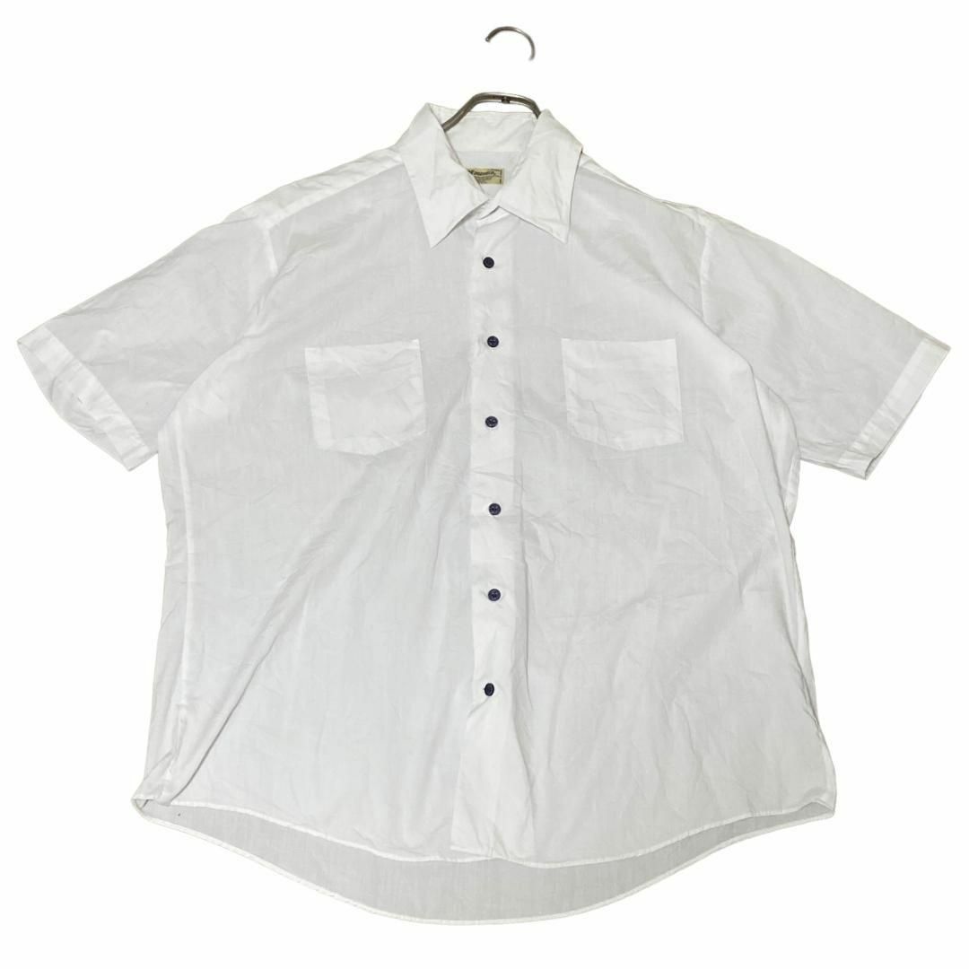 ウェッジフィールド 半袖シャツ ホワイト 両胸ポケット US古着 f72 メンズのトップス(シャツ)の商品写真