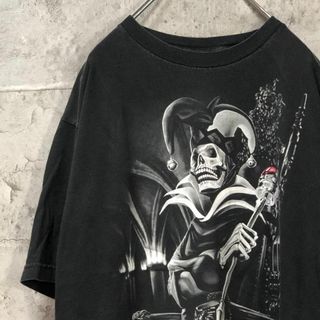 死神 魔法使い デカロゴ USA輸入 ドクロ Tシャツ(Tシャツ/カットソー(半袖/袖なし))