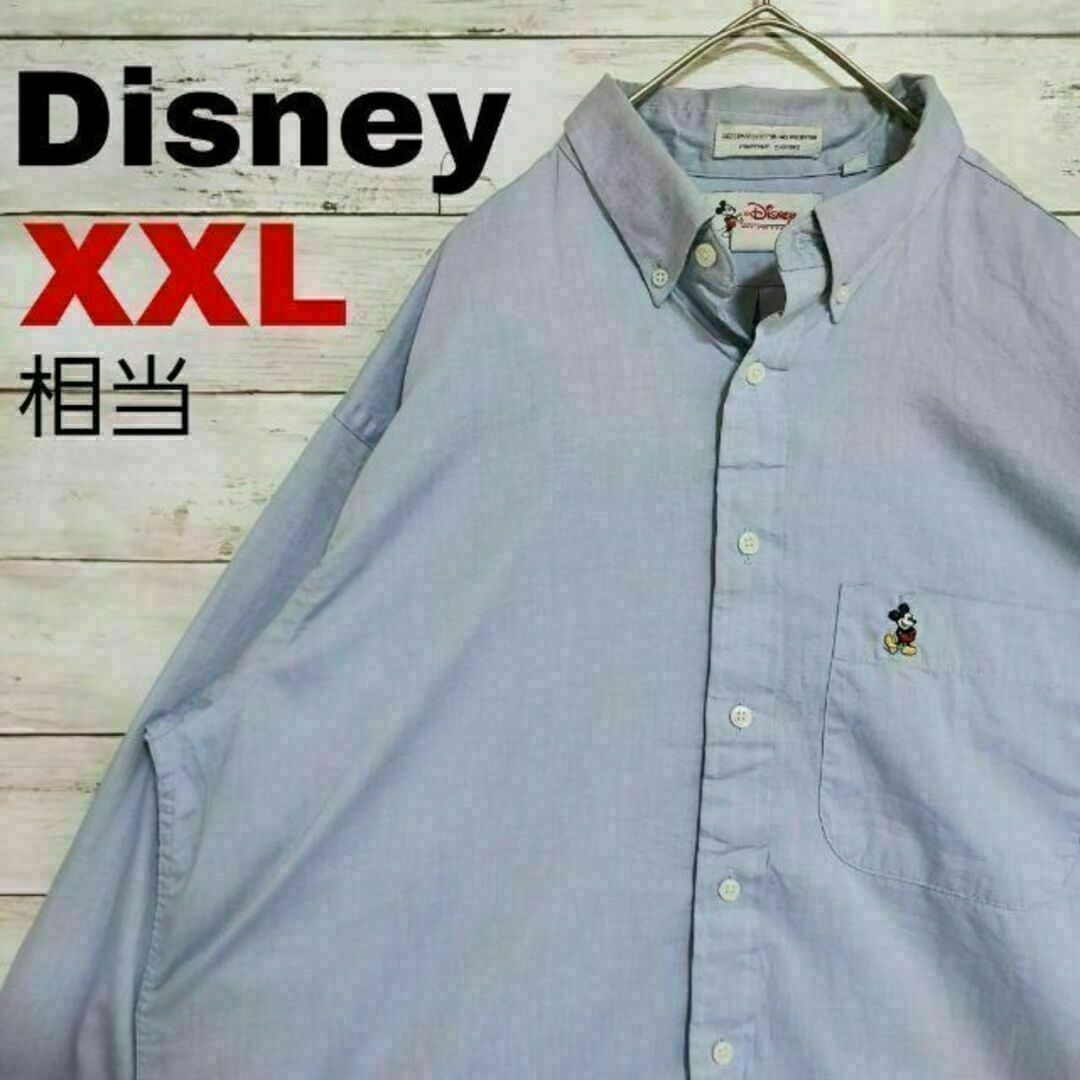 Disney(ディズニー)のu94 USA製 ディズニー BDデニム長袖シャツ ミッキー 刺繍 OXFORD メンズのトップス(シャツ)の商品写真