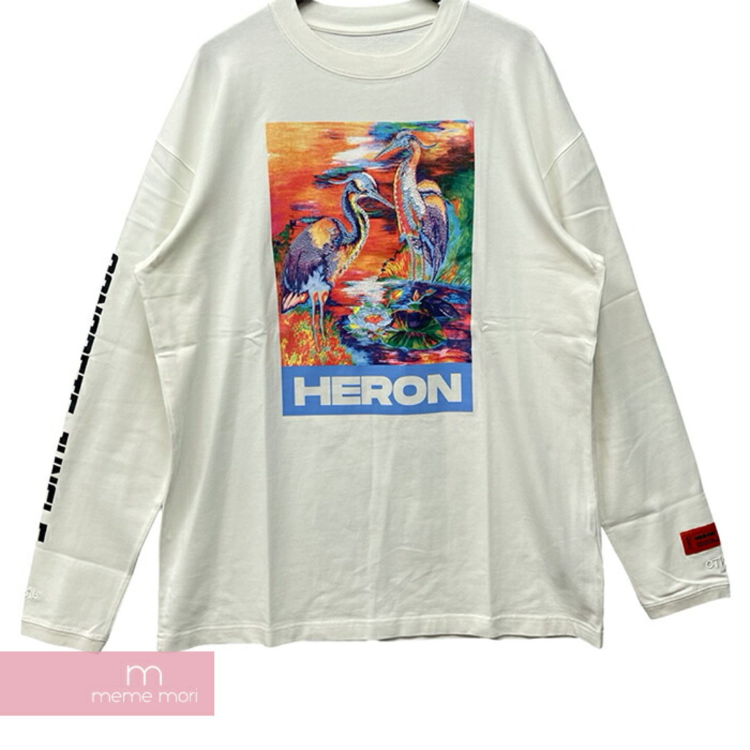 HERON PRESTON(ヘロンプレストン)のHERON PRESTON Birds Colors Printed L/S Tee HMAB013S20913021 ヘロンプレストン バードカラープリンテッドロングスリーブTシャツ 長袖カットソー ロンT オーバーサイズ ロゴ刺繍 ロゴデザイン ホワイト サイズL【240510】【中古-A】【me04】 メンズのトップス(Tシャツ/カットソー(半袖/袖なし))の商品写真