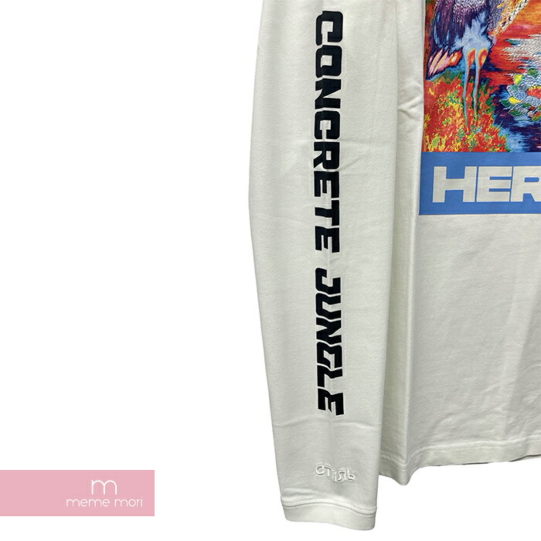 HERON PRESTON(ヘロンプレストン)のHERON PRESTON Birds Colors Printed L/S Tee HMAB013S20913021 ヘロンプレストン バードカラープリンテッドロングスリーブTシャツ 長袖カットソー ロンT オーバーサイズ ロゴ刺繍 ロゴデザイン ホワイト サイズL【240510】【中古-A】【me04】 メンズのトップス(Tシャツ/カットソー(半袖/袖なし))の商品写真