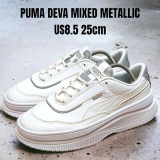 プーマ(PUMA)のPUMA DEVA プーマ デバ 25cm 厚底スニーカー ホワイト シルバー(スニーカー)