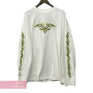 ヴェトモン(VETEMENTS)のVETEMENTS 2021SS Tribal Embroidered L/S Tee UE51TR490W ヴェトモン トライバルエンブロイダードロングスリーブTシャツ 長袖カットソー ロンT 刺繍 ホワイト サイズM【240510】【中古-A】(Tシャツ/カットソー(半袖/袖なし))