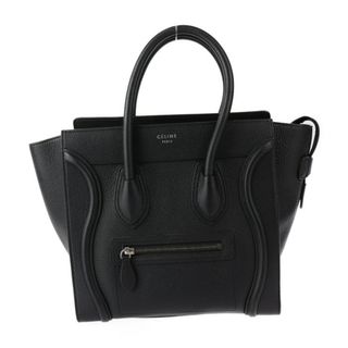 セリーヌ(celine)のCELINE セリーヌ  マイクロ ラゲージ MICRO LUGGAGE ハンドバッグ  レザー   ブラック シルバー金具  マイクロショッパー トートバッグ 【本物保証】(ハンドバッグ)