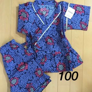 キムラタン(キムラタン)の新品　女児　甚平  サイズ100(甚平/浴衣)