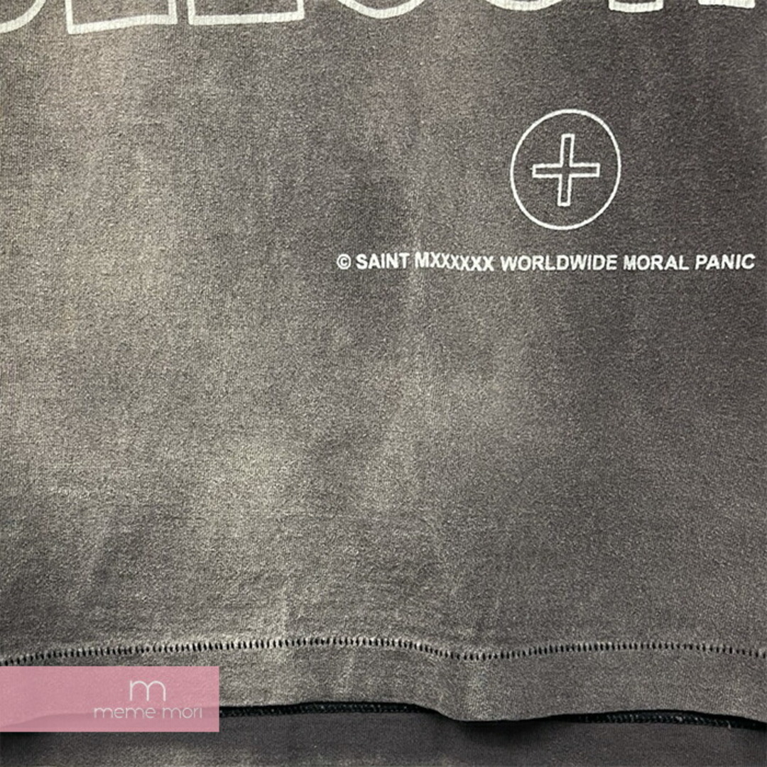 SAINT Mxxxxxx 2022SS Bollocks L/S Tee SM-S22-0000-031 セントマイケル ボロックスロングスリーブTシャツ 長袖カットソー ロンT プリント ダメージ・ヴィンテージ加工 ロゴプリント チャコール サイズXL【240510】【中古-A】【me04】 メンズのトップス(Tシャツ/カットソー(半袖/袖なし))の商品写真