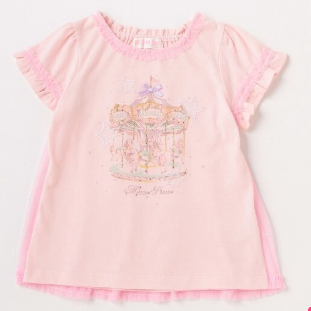 mezzo piano(メゾピアノ)の新品★メゾピアノ メリーゴーランドTシャツ キッズ/ベビー/マタニティのキッズ服女の子用(90cm~)(Tシャツ/カットソー)の商品写真