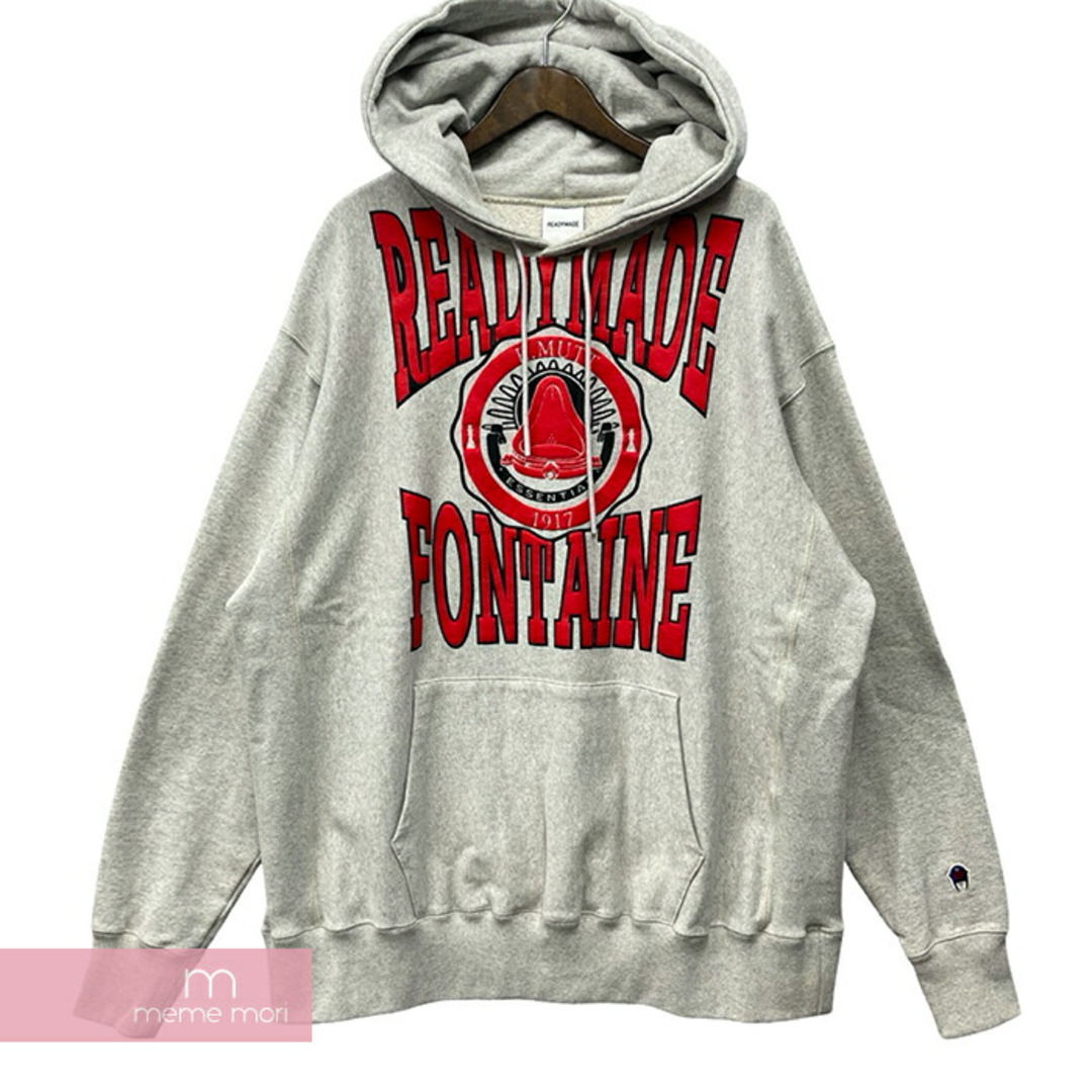 READYMADE 2023SS Logo Print Hoodie RE-CO-GR-00-00-195 レディメイド ロゴ プリントフーディ プルオーバーパーカー グレー サイズXL 【240510】【-B】【me04】メンズ