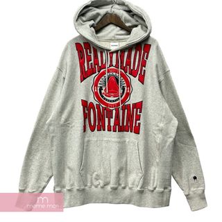 READYMADE - READYMADE 2023SS Logo Print Hoodie RE-CO-GR-00-00-195 レディメイド ロゴ プリントフーディ プルオーバーパーカー グレー サイズXL 【240510】【中古-B】【me04】