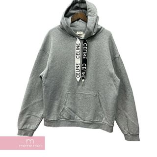 セリーヌ(celine)のCELINE 2021AW Loose Sweatshirt In Cotton Fleece 2Y468052H セリーヌ コットンフリースルーズスウェットシャツ プルオーバーパーカー ドローコードロゴ グレー サイズXL【240510】【中古-A】【me04】(パーカー)