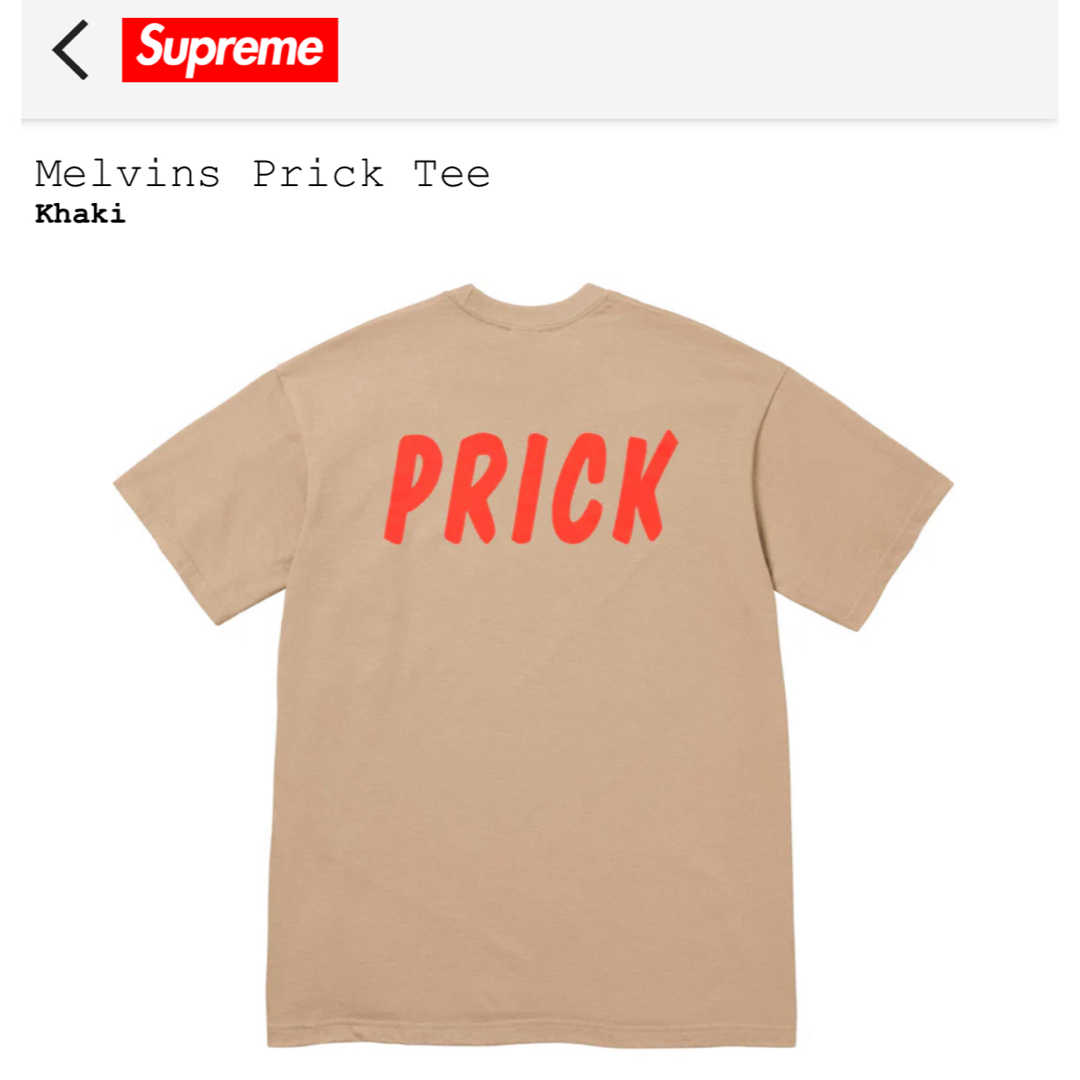 Supreme(シュプリーム)の新品supreme24ss Melvins prick Tee正規品 送料無料 メンズのトップス(Tシャツ/カットソー(半袖/袖なし))の商品写真