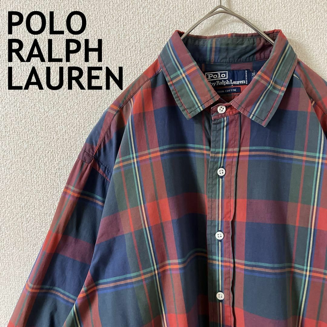 POLO RALPH LAUREN(ポロラルフローレン)のE3ラルフローレン　長袖チェックシャツ　161/2-33 L〜XLメンズゆったり メンズのトップス(Tシャツ/カットソー(七分/長袖))の商品写真