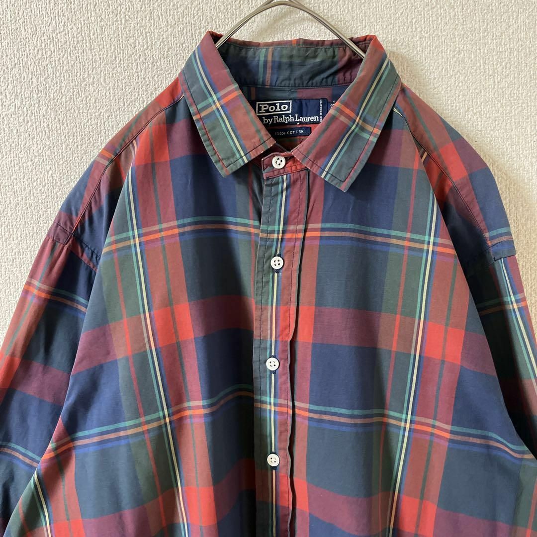 POLO RALPH LAUREN(ポロラルフローレン)のE3ラルフローレン　長袖チェックシャツ　161/2-33 L〜XLメンズゆったり メンズのトップス(Tシャツ/カットソー(七分/長袖))の商品写真