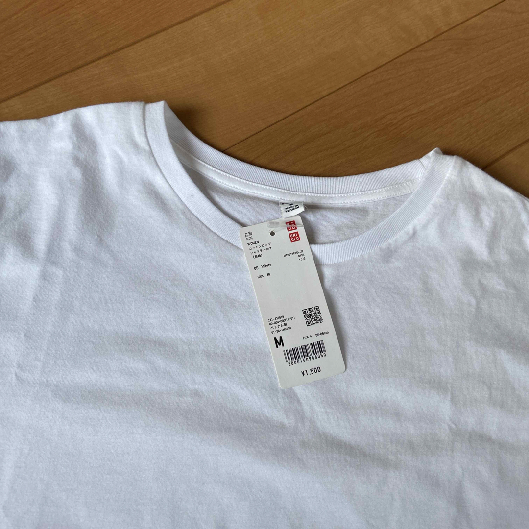 UNIQLO(ユニクロ)の新品未使用コットンロングシャツテールT(長袖) レディースのトップス(シャツ/ブラウス(長袖/七分))の商品写真