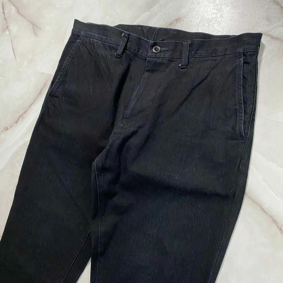 45R(フォーティファイブアール)のA13137 45R 煤竹デニムのスラックスパンツ 濃紺〜ブラック　W36 メンズのパンツ(デニム/ジーンズ)の商品写真
