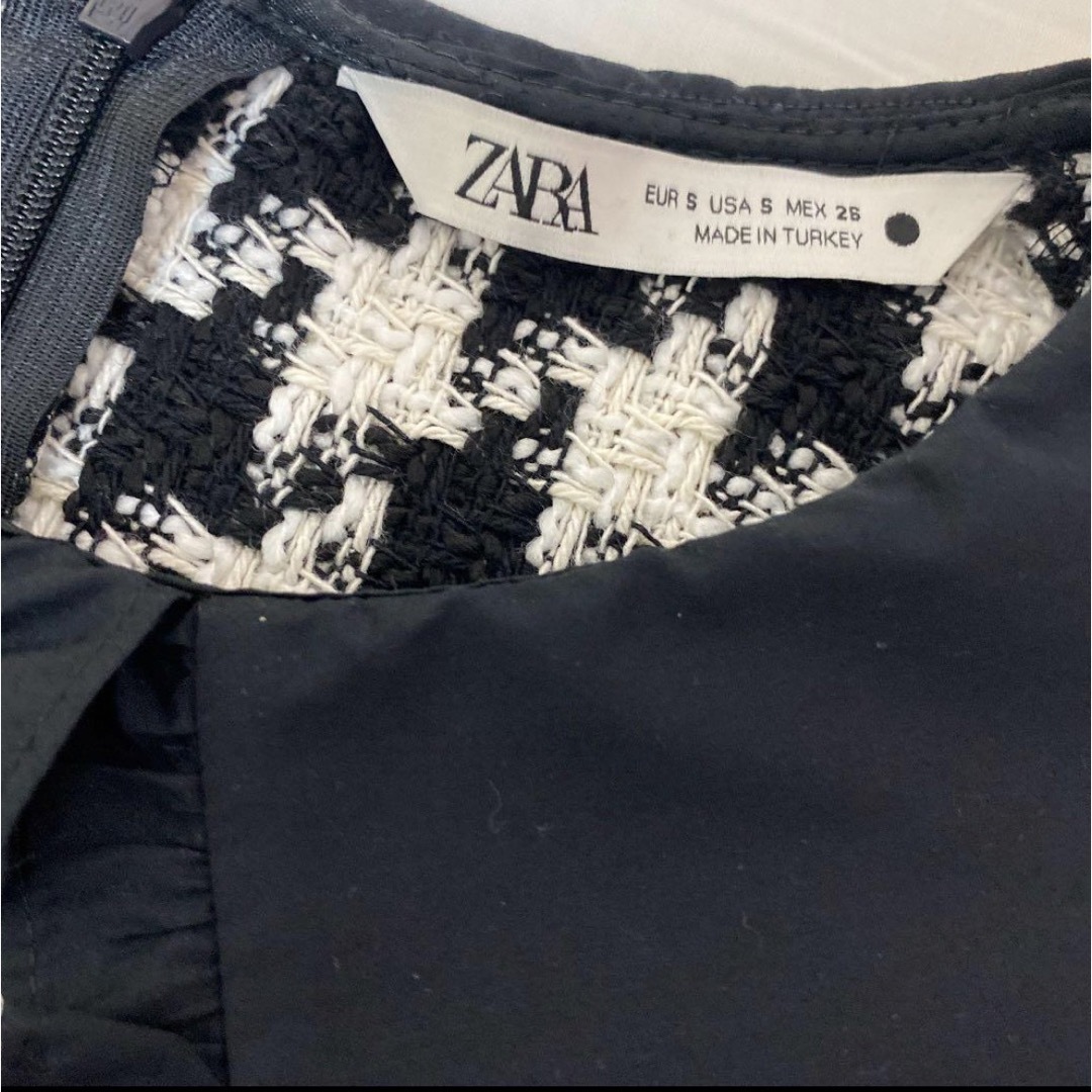 ZARA(ザラ)のZARA ピーターパン襟コントラストブラウス　 レディースのトップス(シャツ/ブラウス(長袖/七分))の商品写真