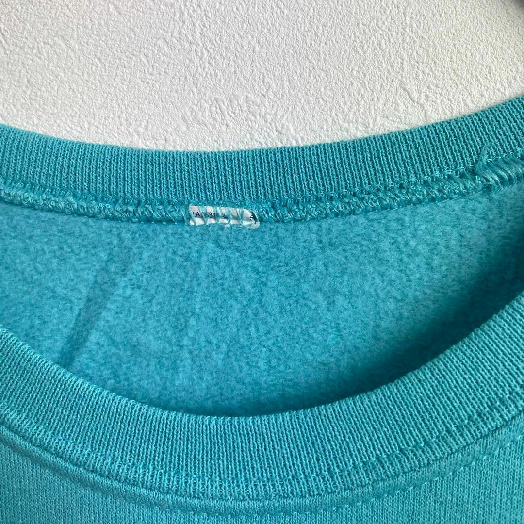 US古着　水色　ビッグプリント　薄手　スウェットシャツ メンズのトップス(スウェット)の商品写真