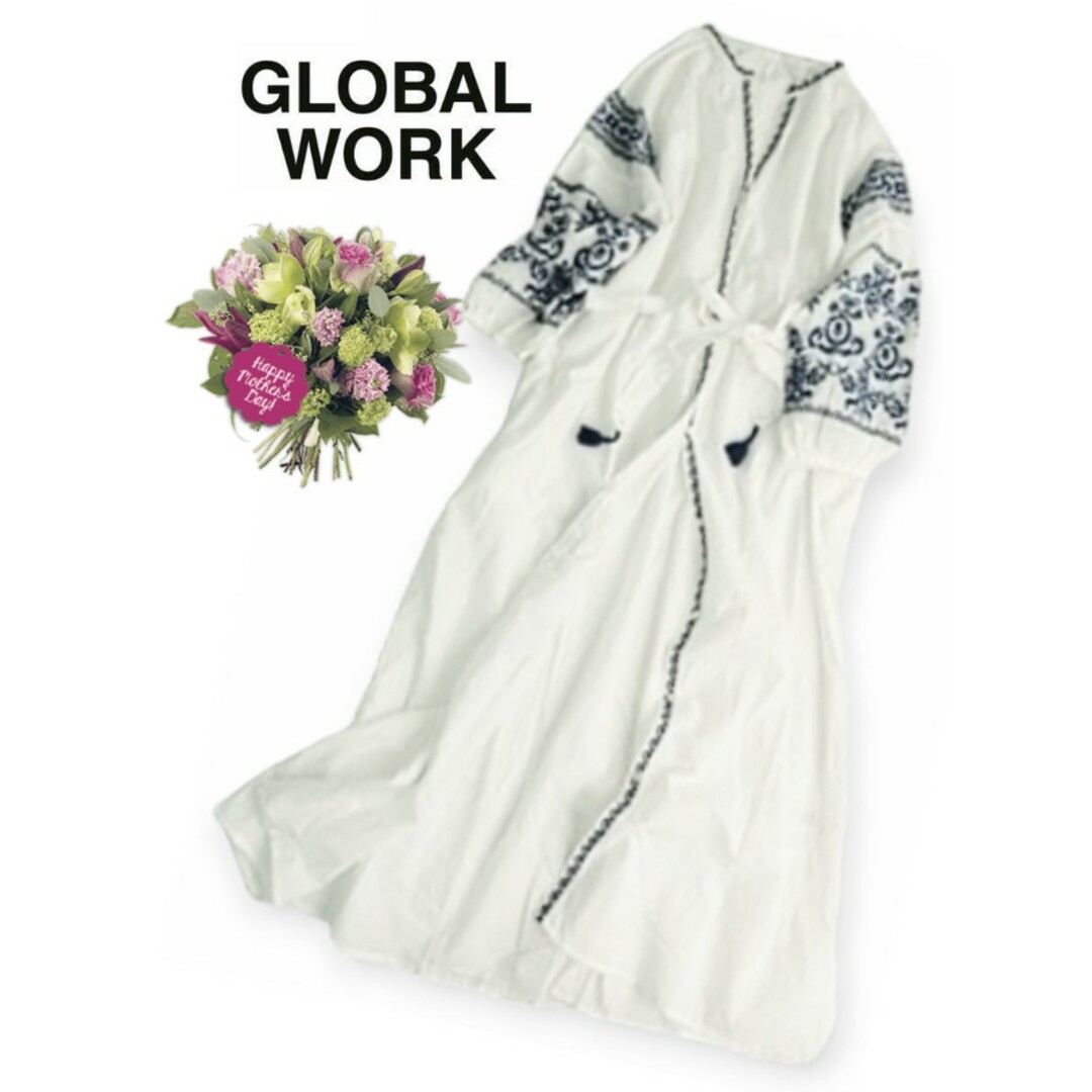 GLOBAL WORK(グローバルワーク)の❤GLOBAL WORK✨2WAYウクライナ刺繍ワンピース レディースのワンピース(ロングワンピース/マキシワンピース)の商品写真