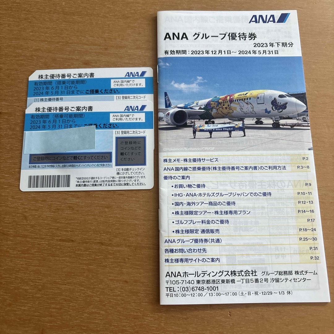 ANA 株主優待券2枚　優待冊子付 チケットの優待券/割引券(その他)の商品写真