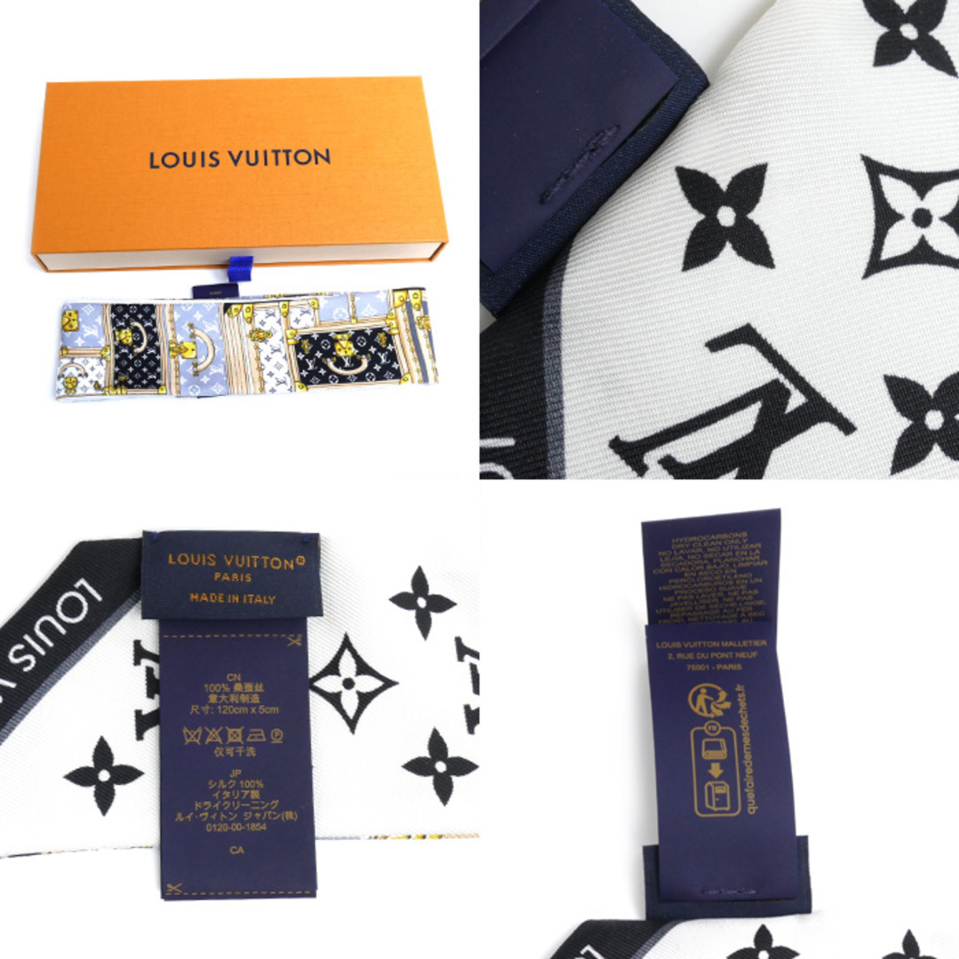 LOUIS VUITTON(ルイヴィトン)のLOUIS VUITTON ルイ・ヴィトン バンドーBB レッツゴー スカーフ ブラック ホワイト M76442 OS0224 レディース【中古】【極美品】 レディースのファッション小物(バンダナ/スカーフ)の商品写真