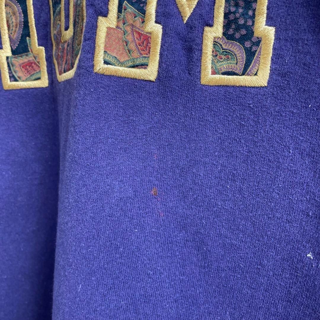 ホットライン　US古着　紫　M ビッグ刺繍　スウェット　トレーナー メンズのトップス(スウェット)の商品写真