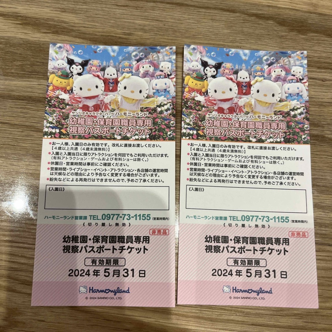 mi-ko様専用　ハーモニーランド　チケット2枚 チケットの施設利用券(遊園地/テーマパーク)の商品写真