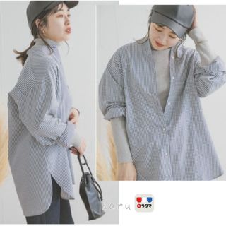 URBAN RESEARCH ITEMS - URBAN RESEARCH バンドカラービッグシャツ ネイビー