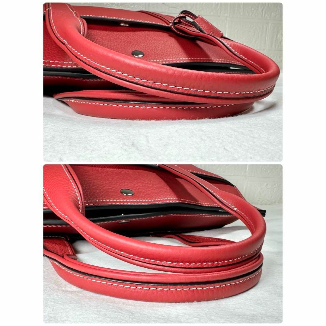 DomTeporna(ドンテポーナ)の未使用★ドンテポーナ　トートバッグ　ビジネスバッグ　本革　赤　A4収納 メンズのバッグ(トートバッグ)の商品写真