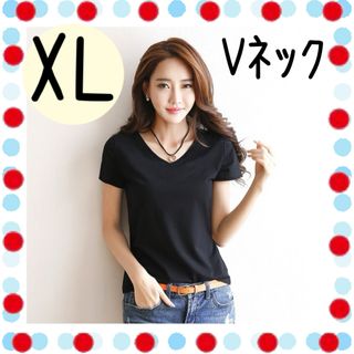 Tシャツ レディース Vネック 半袖 ティーシャツ シャツ トップス XL(Tシャツ(半袖/袖なし))