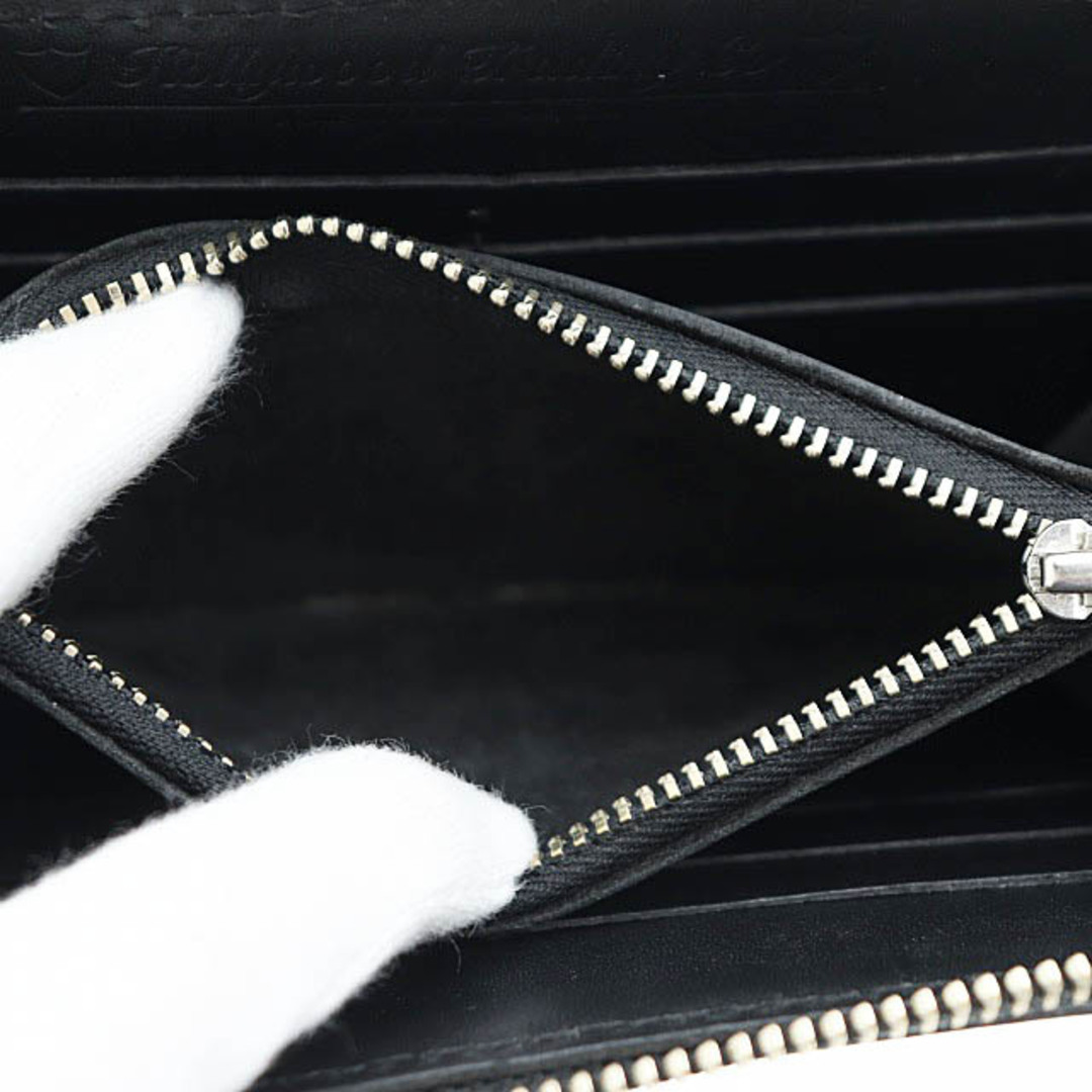 HTC(ハリウッドトレーディングカンパニー)のエイチティーシー HTC フローラル ターコイズ スタッズ ロング ウォレット黒 メンズのファッション小物(長財布)の商品写真