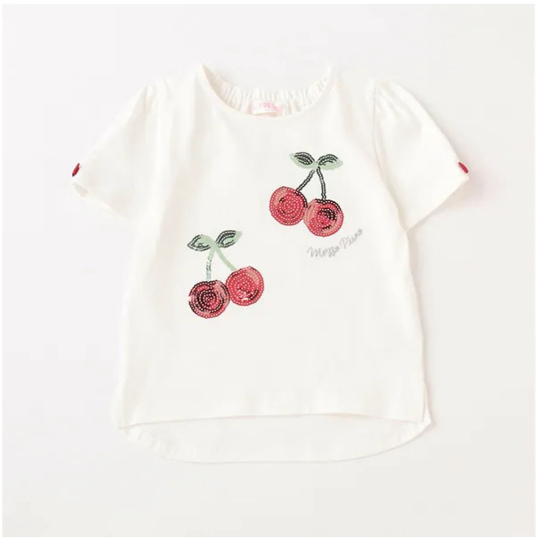 mezzo piano(メゾピアノ)の新品★メゾピアノ スパンコールチェリーTシャツ キッズ/ベビー/マタニティのキッズ服女の子用(90cm~)(Tシャツ/カットソー)の商品写真