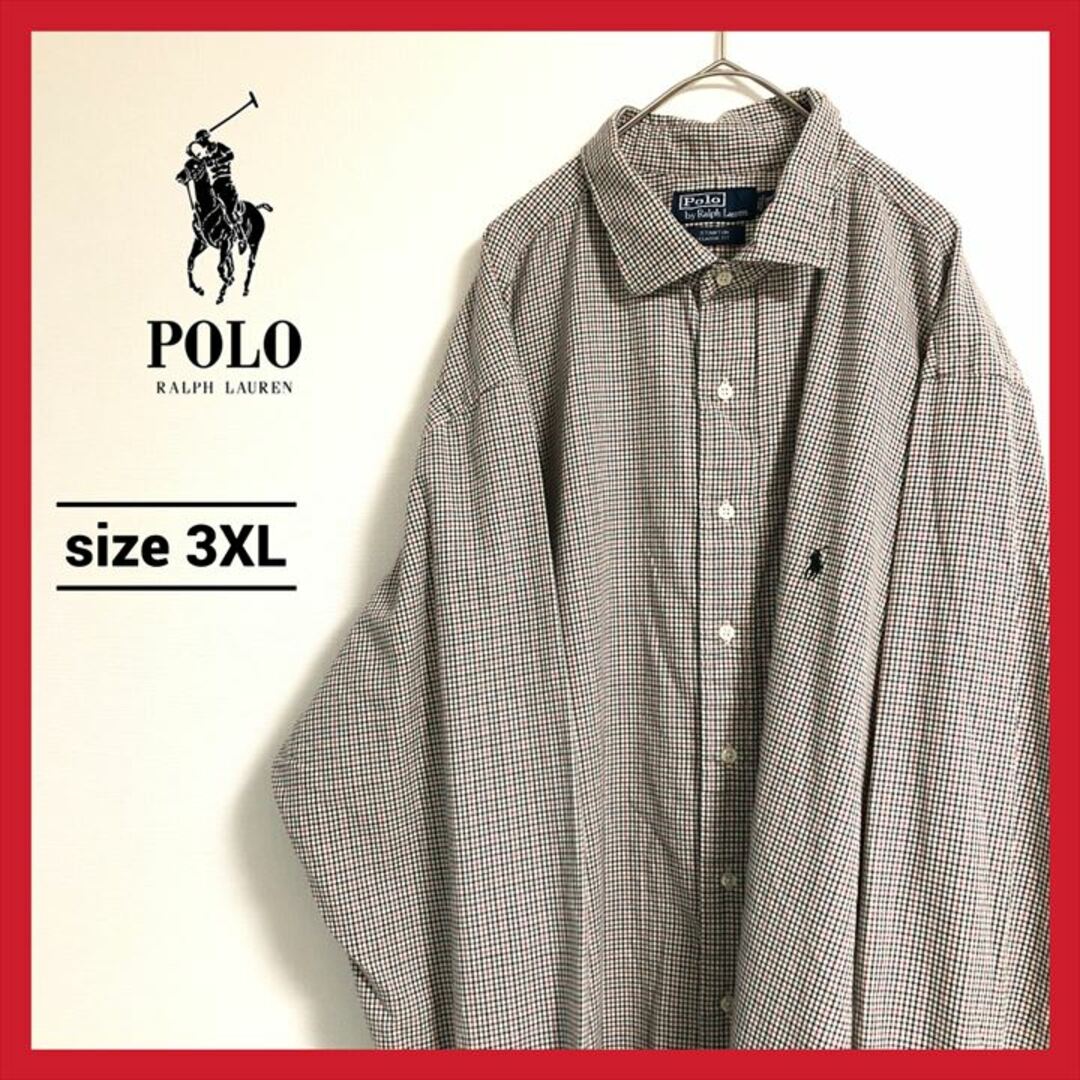 POLO RALPH LAUREN(ポロラルフローレン)の90s 古着 ポロラルフローレン 長袖シャツ チェックシャツ 3XL  メンズのトップス(シャツ)の商品写真