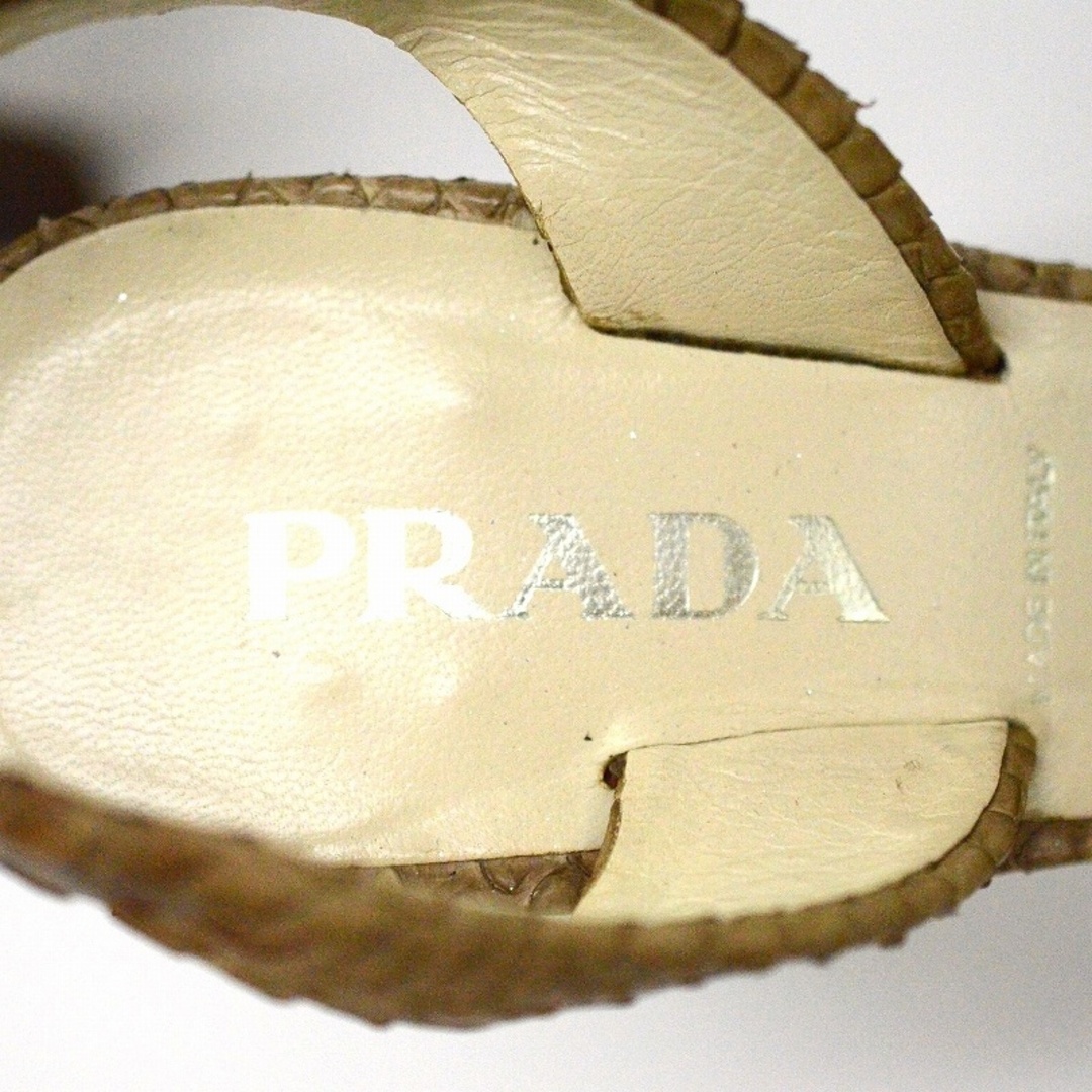 PRADA(プラダ)のプラダ(PRADA) リザード バックストラップ ヒールパンプス 2609 サイズ36 ブラウン 【中古】 JA-18840 レディースの靴/シューズ(ハイヒール/パンプス)の商品写真