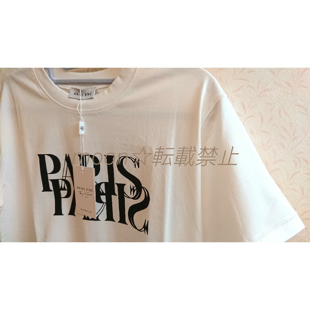 【新品】ANINE BING PARIS　Tシャツ　白　S レディースのトップス(Tシャツ(半袖/袖なし))の商品写真