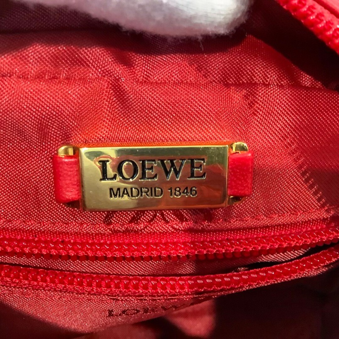 LOEWE(ロエベ)のロエベ LOEWE オールド ロエベ ヴィンテージ ミニショルダーバッグ レッド オーストリッチ ミニショルダー　ポシェット【中古】KB-8390 レディースのバッグ(ショルダーバッグ)の商品写真