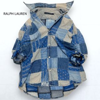 ラルフローレン(Ralph Lauren)の希少＊ラルフローレン パッチワーク デニムシャツ 花柄 長袖 11(シャツ/ブラウス(長袖/七分))