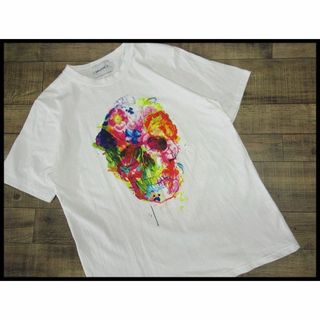 G② 極美品 LHP マディクト フラワースカル ルーズ 半袖 Tシャツ 白 L