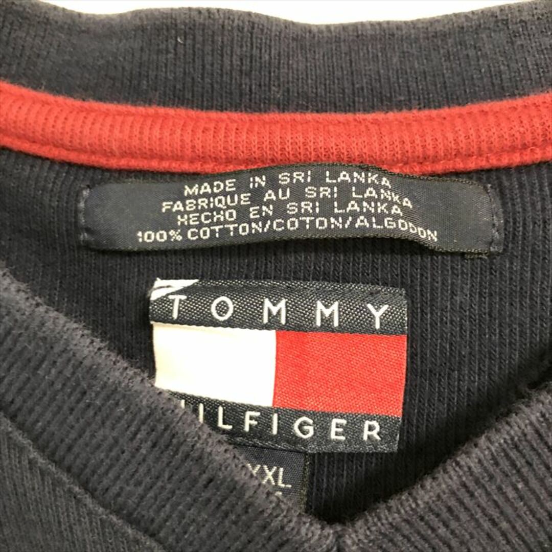 TOMMY HILFIGER(トミーヒルフィガー)の90s 古着 トミーヒルフィガー ロンT オーバーサイズ Vネック 2XL  メンズのトップス(スウェット)の商品写真