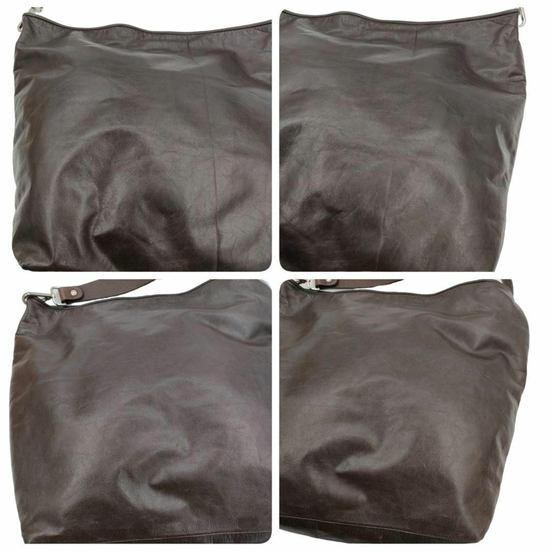 m0521 ホーボー ソフト ワンショルダーバッグ レザー ブラウン メンズのバッグ(ショルダーバッグ)の商品写真