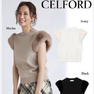 【CELFORD】美品  セルフォード ショートファースリーブニットプルオーバー