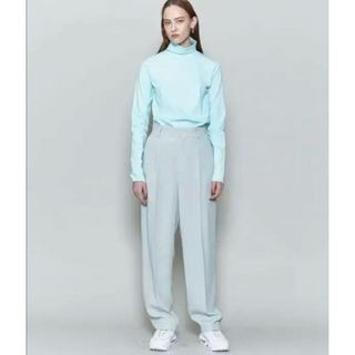 ロク(6 (ROKU))の＜6(ROKU)＞GEORGETTE TUCK PANTS 38 ミントグリーン(カジュアルパンツ)