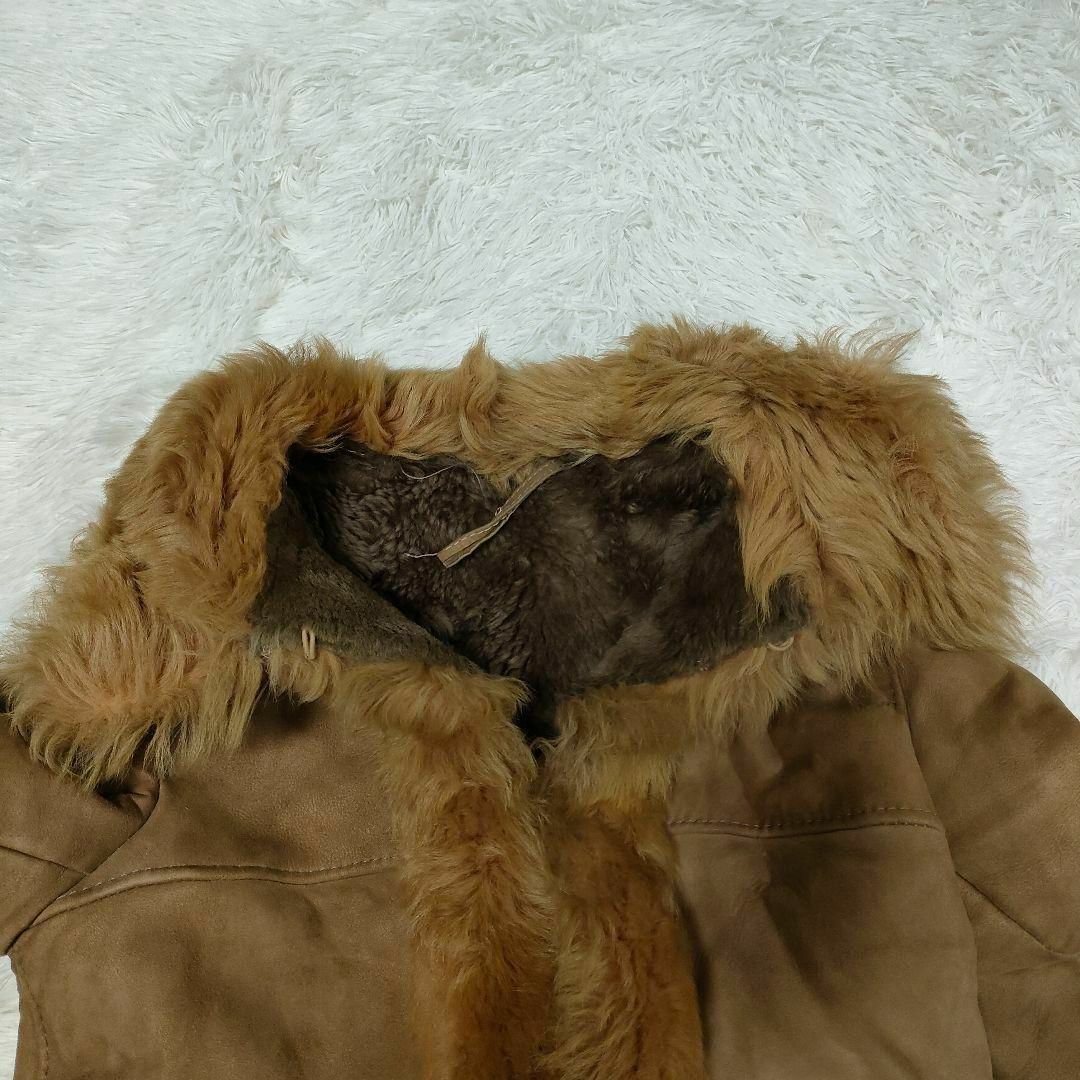 リアルファーコート 毛皮コート 11 長袖 ブラウン 茶色 ベージュ レディースのジャケット/アウター(毛皮/ファーコート)の商品写真