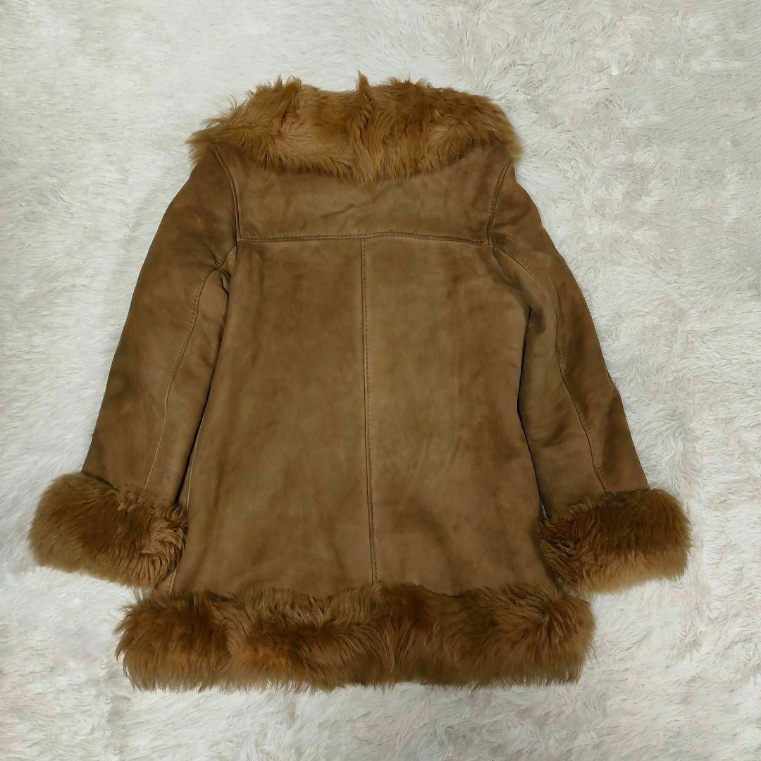 リアルファーコート 毛皮コート 11 長袖 ブラウン 茶色 ベージュ レディースのジャケット/アウター(毛皮/ファーコート)の商品写真