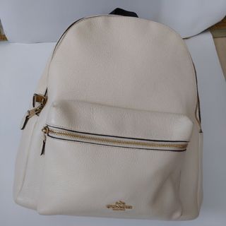 コーチ(COACH)のコーチ　リュック　ホワイト　チャーリー　レザー 38220　大容量　小スレ(リュック/バックパック)