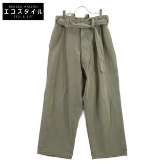 Maison Martin Margiela - メゾンマルジェラ 10【美品/国内正規/22年製】S50KA0590 コットン ヘリンボーン ベルト付 ワイドパンツ/ 48