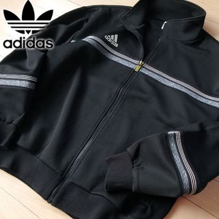 アディダス(adidas)の美品 L アディダス 80's デサント ジャージ/ジャケット ブラック(ジャージ)