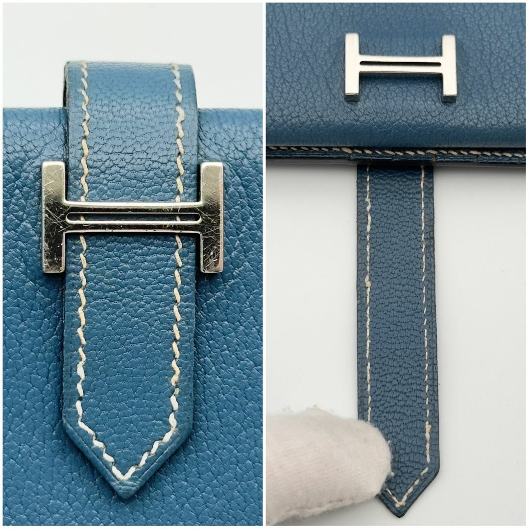 Hermes(エルメス)の【極美品】エルメス　べアンコンパクト　シェーブル　SV金具　□G刻印 レディースのファッション小物(財布)の商品写真