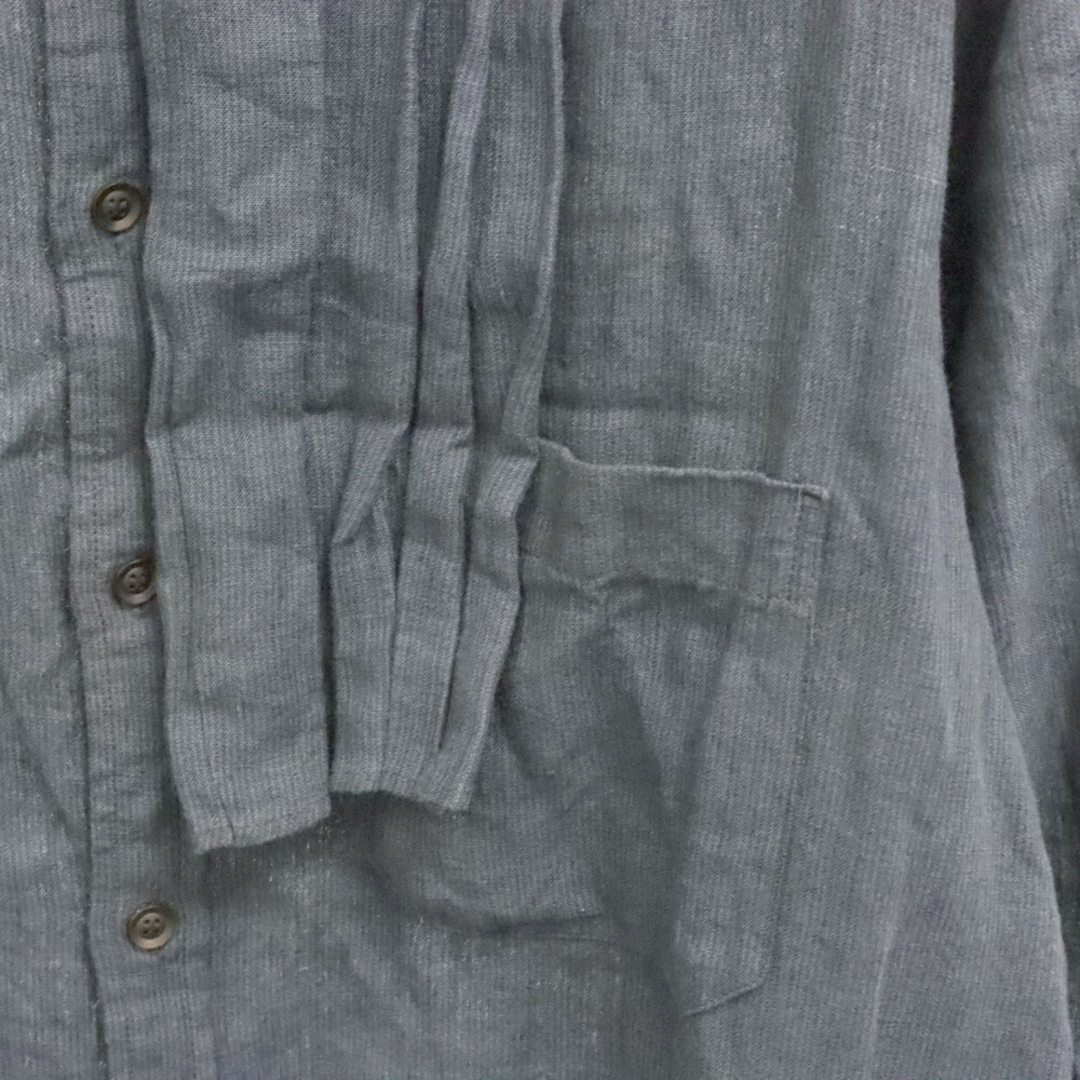 Yohji Yamamoto(ヨウジヤマモト)のYohji Yamamoto POUR HOMME ヨウジヤマモト プールオム 23SS Pleats Linen L/S Shirt プリーツディティール リネン 長袖シャツ ネイビー HZ-B51-319 メンズのトップス(シャツ)の商品写真