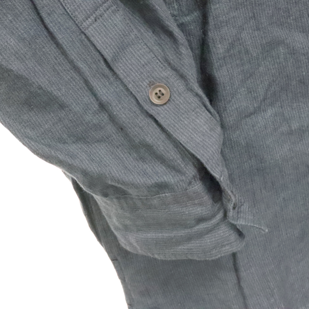 Yohji Yamamoto(ヨウジヤマモト)のYohji Yamamoto POUR HOMME ヨウジヤマモト プールオム 23SS Pleats Linen L/S Shirt プリーツディティール リネン 長袖シャツ ネイビー HZ-B51-319 メンズのトップス(シャツ)の商品写真